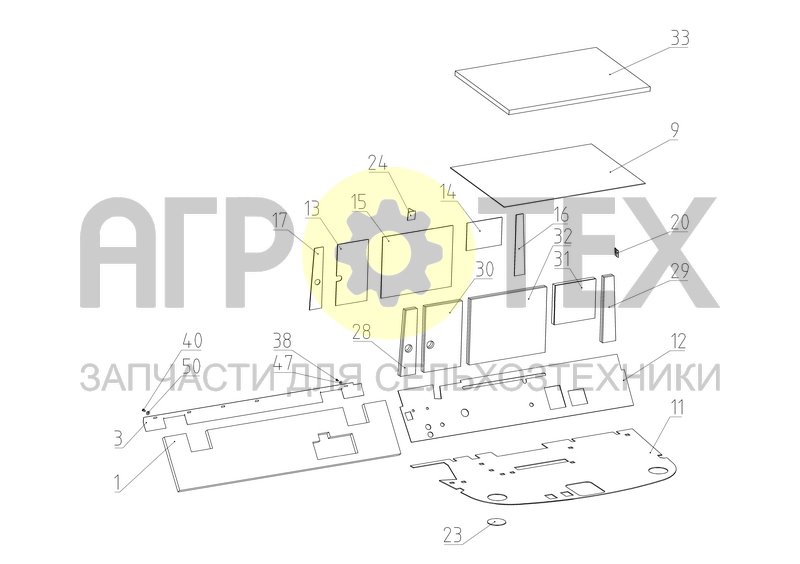 Чертеж Установка шумоизоляции кабины (2650.24.11.800)